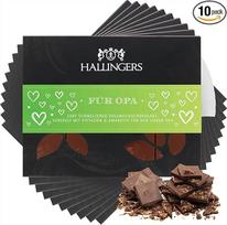 Hallingers Genuss Manufaktur Šokolado dovana Motinos ir Tėvo dienos proga - batonėlis iš nenugriebto pieno su pistacijomis ir Amaretto - rankų darbo, elegantiška dovanų pakuotė "10x seneliui", maloni dovanų idėja
