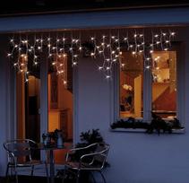 hellum 555332 LED pasakų šviesos užuolaida Lauko ištraukiama šviesos užuolaida su lizdu, prailginimo rinkinys su 3 m maitinimo kabeliu, 1,9 x 0,6 m 80 LED, baltas kalėdinis apšvietimas sodui, vakarėliui