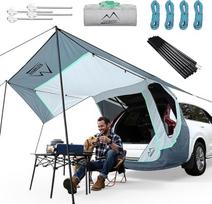 Įtraukti stulpai SUV Tailgate palapinė su trimis pusėmis markizės šešėlis ir pralaidumas Mosquito Net, Hatchback Camping Sunproof Car Tent, universali SUV vėjo atspari automobilių kempingo įranga palapinė