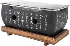 Japoniško stiliaus BBQ kepsninė, nešiojamoji grilio krosnelė, aliuminio lydinio anglių krosnelė su vielos tinklo grotelėmis ir pagrindu, japoniška stalinė buitinė kepsninė (M)