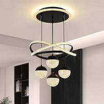 JDONG LED pakabukas šviesa Kristalo pakabukas lempa Valgomasis stalas 54 W LED pakabukas šviesa Reguliuojamas aukštis valgomasis kambarys Gyvenamasis kambarys Dimmable pakabukas šviesa su nuotolinio valdymo pultu