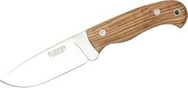 Joker Montés II CO58 Medžioklinis išgyvenimo peilis Alyvuogių medžio rankena, 11 cm ilgio peilis su 11 cm ašmenimis ir rudu odiniu dėklu Žvejybos, medžioklės, stovyklavimo ir žygių įrankis