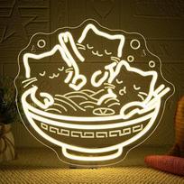 Katė Neon ženklas Ramen Katė LED ženklas USB Neon ženklas Dimmable Makaronai Katė Neon ženklas dekoravimo vietų, tokių kaip Ramen restoranas, katė namas, kambarys, gyvenamasis kambarys, virtuvė, dovana