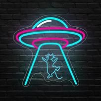 Katė Neon ženklas UFO katė LED ženklas Anime sienų apdaila Erdvėlaivis Neon šviesa katė apdaila Žaidimų kambarys Namų šalis Miegamasis Alaus baras Pub Kambarių dekoras Dovanos