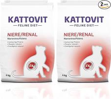 KATTOVIT - Sausas inkstų / inkstų sausas kačių maistas | Sausas kačių maistas inkstų funkcijai palaikyti suaugusioms katėms. Visavertis dietinis ėdalas | 4 kg vištienos (2 vnt.)