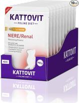 KATTOVIT - Inkstų / inkstų šlapiu ėdalu katėms | Suaugusių kačių inkstų funkcijai palaikyti. Dietinis ėdalas kaip visavertis maistas šviežiame maišelyje | 10 x 85 g vištienos