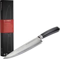 KLAMER Damasko virėjo peilis, 20 cm, itin aštrus virtuvinis peilis, tikras japoniškas damasko plienas,