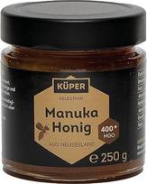 KÜPER SELECTION Manuka medus 250 g - žalias medus su 400+ MGO - natūralus saldiklis iš Naujosios Zelandijos, naudojamas kaip užtepėlė arba su arbata, jogurtu ir blynais