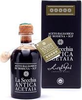 La Secchia balzaminis actas iš Modenos IGP "Penkios žvaigždės", brandintas 20 skirtingų medžių statinių, didelio tankio, 250 ml buteliukas su kamštiniu dangteliu, SGN balzaminis actas