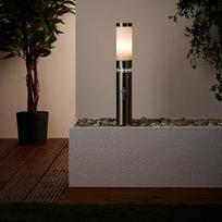 Lauko šviestuvas "Lightbox Bollard Light", atsparus purslams, su LED vainiko jungikliu, grindų lempa su reguliuojamu judesio jutikliu, metalas / plastikas, nerūdijantis plienas