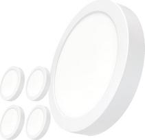 LED "Atomant Pack" 5 x lubiniai šviestuvai, apvalūs, 18 W, šalto paviršiaus, 6500 K. 1600 liumenų, A+, šaltai balti, 225 mm.