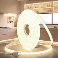 LED juosta 230 V tiesioginis prijungimas COB juosta šviesos lauko 10 m neono šviesos vamzdis lauko vandeniui atsparus IP65 neutralios baltos spalvos 4000 K juosta 320 LED S/M juosta lauke su kištuku