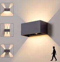 LED lauko šviestuvas antracitas su judesio jutikliu sieninis šviestuvas sieninis šviestuvas vidinis lauko IP65 lauko šviestuvas sieninis aukštyn žemyn lauko sieninis šviestuvas lauko apšvietimas balkonas terasa
