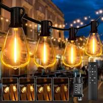 Led Lichterkette Außen Outdoor Strom-30M mit Fernbedienung Timer, 98Ft ST38 Glühbirnen 3 Modi, Lichterketten IP44 Wetterfest für Garten Balkon Terrasse