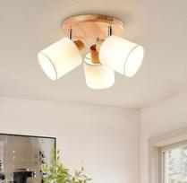 LED lubų šviestuvas 3 lemputės lubų prožektorius Apvalus medinis lubų šviesos prožektorius E14 pasukamas 350° kampu Šiuolaikinis lubų prožektorius Boho taškinis šviestuvas lubos gyvenamajam kambariui Miegamasis Virtuvė Prieškambaris su