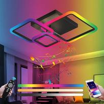 LED lubų šviestuvas reguliuojamas RGB gyvenamojo kambario lempa Muzikinis lubų šviestuvas su "Bluetooth" garsiakalbiu Lubų šviestuvas su nuotolinio valdymo pultu ir programėle Lubų apšvietimas miegamajam Vaikų kambarys Valgomasis Virtuvė 84 W