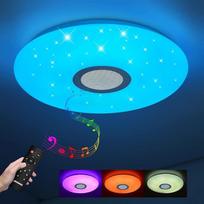 LED lubų šviestuvas su nuotolinio valdymo pulteliu, reguliuojamas "Bluetooth" lubų šviestuvas, "Žvaigždėtas dangus", spalvų kaita, RGB šilta balta / šalta balta, 24 W, IP44, atsparus vandeniui
