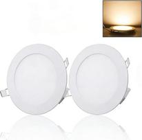 LED lubų šviestuvas, 2 vnt., 18 W prožektorius, apvalus, 220 mm x 220 mm, šiltai baltas, 3000 K, su valdikliu