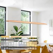 LED medinis pakabinamas šviestuvas Valgomojo stalo pakabinamas šviestuvas, reguliuojamo aukščio, reguliuojamas nuotolinio valdymo pakabinamas šviestuvas, modernus linijinis dizainas, svetainės šviestuvas, kabantis biure, valgomajame (100 cm)