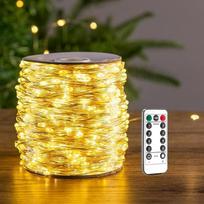 LED pasakų žibintai 120 m 1200 LED, vandeniui atsparūs įjungiami pasakų žibintai su nuotolinio valdymo pulteliu, naudojami patalpose ir lauke, skirti miegamajam, kiemui, sodui, kalėdinei eglutei, vestuvių dekoracijoms