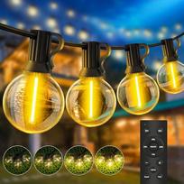 LED pasakų žibintai Lauko galia Lauko 30 m G40 lemputės Sodo apšvietimas Balkono pasakų žibintai Lauko IP44 Oro sąlygoms atsparūs pavėsinės styginių žibintai su nuotolinio valdymo pulteliu sodui, kiemui, vestuvėms, vakarėliams