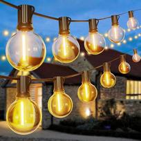 LED pasakų žibintai lauko galia 33,5 m - lauko pasakų žibintai 110 pėdų su lauko oro sąlygoms atsparia 56 + 2 G40 lemputės šilta balta lauko pasakų žibintai balkonui, sodui, pavėsinei, terasai, markizei, vestuvių šaliai