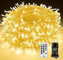 LED pasakų žibintai Lauko maitinimo valdomas 50 m 500 LED pasakų žibintai Kalėdos su nuotolinio valdymo laikmačio atminties funkcija 8 režimai IP65 Vandeniui atsparus vidaus lauko sodas Šalis Vestuvės Kalėdų dekoracijos Šilta balta
