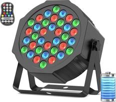 LED prožektoriaus baterija, 36 RGB LED baterijos prožektorius, scenos šviesa, LED Par su DMX ir nuotolinio valdymo pultu, diskotekų šviesa, vakarėlių šviesa, diskotekų, DJ, Helovino, Kalėdų šviesa