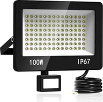 LED prožektorius su judesio jutikliu lauke, 100 W 10000 LM LED žibintas 220-240 V, 6500 K šaltai baltos spalvos lauko prožektorius, IP67 vandeniui atsparus lauko žibintas garažui, pravažiavimui, sodui, kiemui