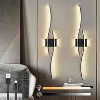 LED sieninis LED šviestuvas, baterijų sieninis šviestuvas su nuotolinio valdymo pulteliu, modernus sieninis šviestuvas su šviesos pritemdymo ir laiko nustatymo funkcijomis, belaidis sieninis šviestuvas svetainei, miegamajam, prieškambariui, laiptinėms, 2