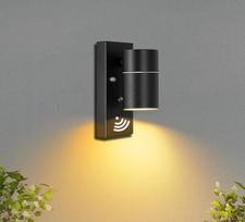 LED sieninis šviestuvas su "Twilight" jungikliu Lauko IP44 sieninis šviestuvas juodas su šviesos jutikliu Lauko šviestuvas 230 V, įskaitant 1 x 5 W GU10 šiltos baltos spalvos lemputę 1 vnt.