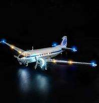 LED šviestuvų rinkinys, suderinamas su "Lego 11378 Douglas DC-3 PAN AM Airliner" (ne modelis), dekoracijų apšvietimo rinkinys, suderinamas su "Lego 11378" statybinių kaladėlių modeliu