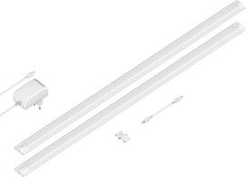 ledscom.de "Siris" LED šviestuvas po grindimis Matinis baltas plokščias 90 cm po 963 lm šiltos baltos spalvos 2 vnt.