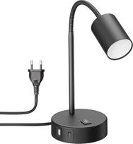ledscom.de "Waika" stalinė lempa juoda USB-A USB-C su GU10 LED lempa (šiltai balta, 5W, 450lm)
