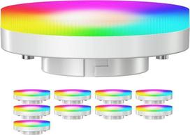 ledscom.de 10 GX53 LED RGB lempučių pakuotė, šilta balta - šalta balta (2900-6100 K), 6,6 W, 670 lm, 107°, "Smart Home", "WiFi", "Alexa", matinė