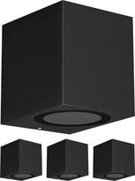 ledscom.de ALSE sieninis lauko šviestuvas, IP54, Downlight, matinės juodos spalvos, kvadratinis, 1x GU10 Max. 35 W, 4 vnt. pakuotė