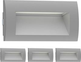 ledscom.de LED įleidžiamas sieninis šviestuvas "Zibal", skirtas naudoti lauke, pilka, šiltai balta, 140x70 mm, 4 vnt.