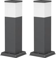 Ledscom.de Polly Bollard Light for Outdoor Use 35 cm Anthracite with G9 Bulb 501 lm Warm White Pack of 2