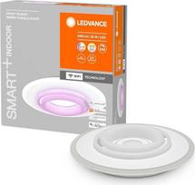 LEDVANCE ORBIS RUMOUR SMART+ WiFi šviestuvas, skersmuo 50 cm, reguliuojamas apvalus LED lubų šviestuvas, skirtas naudoti patalpose, 32 W, spalvinė temperatūra 2700-6500 K, 3300 liumenų, 2 LED RGB moduliai, dizaino šviestuvas, baltas