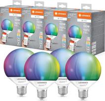 LEDVANCE SMART+ MATTER LED lemputė, suderinama su "Google", "Alexa", "Apple", baltos matinės spalvos, 14 W, 1521 lm, E27, spalvota ir balta šviesa, valdoma programėle arba balsu, iki 20 000 valandų veikimo trukmė, 4 vnt.