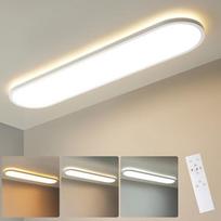 LEZOE LED lubų šviestuvas su nuotolinio valdymo pulteliu 80 x 20 x 2,9 cm, 36 W 4500 LM 2700 K - 6500 K lubų šviestuvas su atminties funkcija, biuro lubų šviestuvas, LED skydelis svetainei, miegamajam, vonios kambariui, virtuvei, namų biurui, ovalus