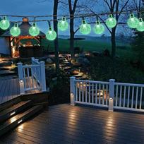 Lezonic 100 LED-Solarleuchten für den Außenbereich, 8 Beleuchtungsmodi, Solar-Lichterkette, 12 m, wasserdicht, dekorative Lichterkette für Terrasse, Hof, Veranda, Party, Hochzeit (grün)