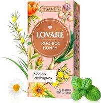 LOVARE Rooibos medaus arbata - švelnus ir natūraliai saldus žolelių mišinys su rooibos, medumi ir gėlėmis - be kofeino, 24 arbatos maišeliai (po 1,8 g), skirti atsipalaidavimui ir sveikatingumui
