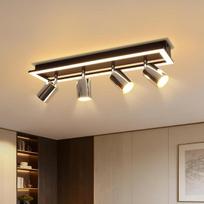 Lubų prožektorius 4 lemputės LED lubų šviestuvas: GU10 lubų prožektoriai Pasukama virtuvės lempa Sidabrinis prožektorius 18 W šiltos baltos spalvos lubų šviesa 52 cm biurui Svetainė Miegamasis Valgomasis (lemputė neįtraukta)