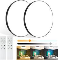 Lubų šviestuvas LED Lubų šviestuvas LED Dimmable su nuotolinio valdymo pulteliu, 2 dalių skersmuo 28 cm 3000 K ~ 6500 K, 24 W 2000 LM, IP44 atsparus vandeniui, LED lubų šviestuvas Gyvenamasis kambarys apvalus