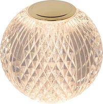 LUCIDE CINTRA Įkraunama stalinė lempa, akumuliatorinė, skersmuo 9 cm, LED 3 StepDim, 1 x 1,5 W, 3000 K, skaidri