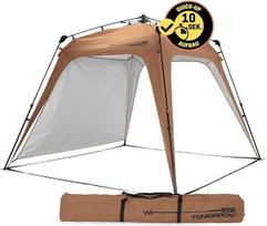 Lumaland Where Tomorrow Pop Up Gazebo, sodo palapinė, kempingo palapinė, tvirta, atspari vandeniui, Camel Brown