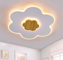 LUOLONG LED lubų šviestuvas Vaikų lubų šviestuvas Gėlės formos mediniai vaikų kambario lubų šviestuvai Dimmable 3000 K 6000 K 35 W 50 cm Boy Girl Baby White Vaikų miegamojo lempa su naktinės šviesos funkcija