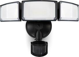 LUTEC 23W 3600LM LED apsaugos žibintas su judesio jutikliu lauke, 5000K dienos šviesos, IP65 vandeniui, nuo sutemų iki aušros, 3 galvučių prožektorius garažui, kiemui, verandai