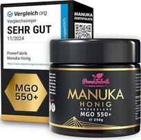 Manuka medus | MGO 550+ | 250g | originalus iš Naujosios Zelandijos | stiklinėje | grynas, žalias ir sertifikuotas | aukščiausios kokybės, 100 % natūralus | PowerFabrik